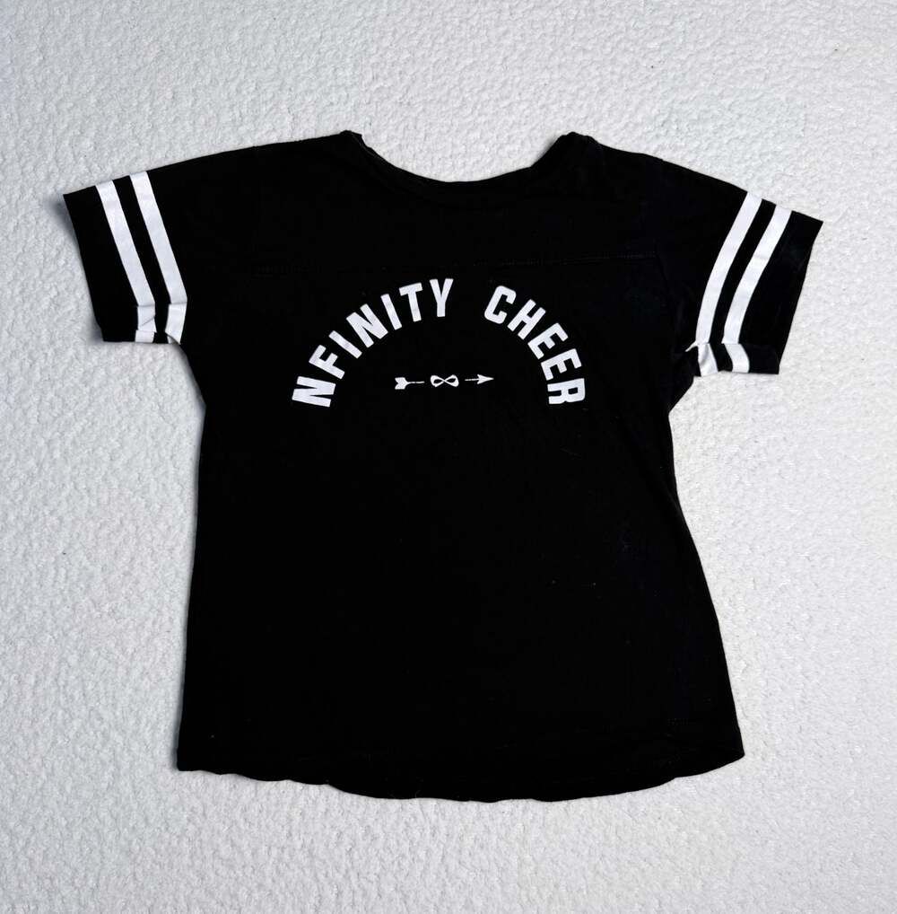 Nfinity Cheer Youth Medium Black Jersey Style Graphic T-Shirt
